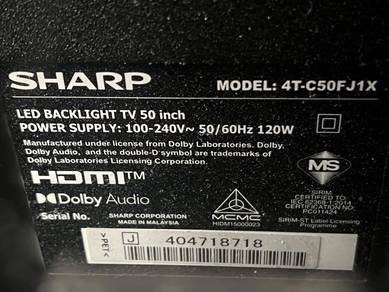 Sharp 50-inch 4K Ultra HD smart TV (4T-C50FJ1X)