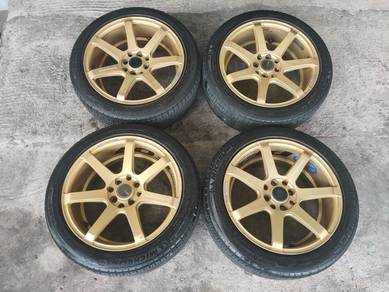 Rim enkei pf07 gold 16 inch tayar michelin