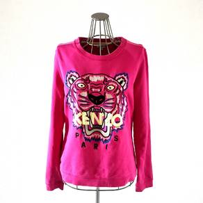 Kenzo embroidery big tiger logo pink sweatshirt
