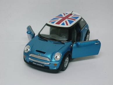 Mini Cooper S England top 1/28 Diecast Car - Blue