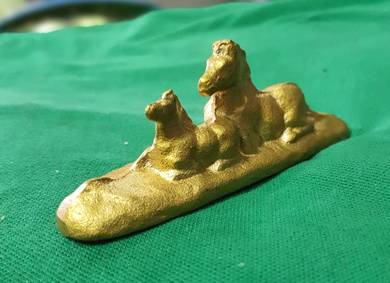 Japanese-made mother and child horse, paperweight