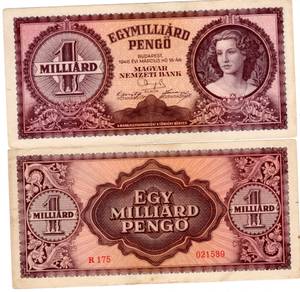 Hungary 1 Milliard pengo Banknotes 1946 - Pick 125