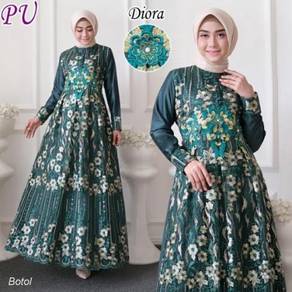 Muslimah long sleeve Diora Dress green
