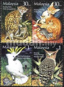 2002 Stamp Week Tame Wild Cat Bird Malaysia UM S