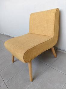 Yellow Fabric Accent Chair sofa with SOLID Wooden 