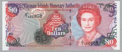 CAYMAN Islands 10 DOLLARS QE II 2001 - Pick P28