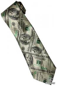 Money USA Banknote 100 Dollars Many Neck Tie