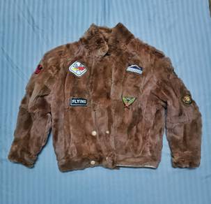 Brown Kangaroo fur leather jacket size XL