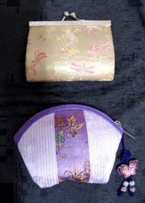 Chinese Silk/Brocade Small Coin Purses - Set of 2