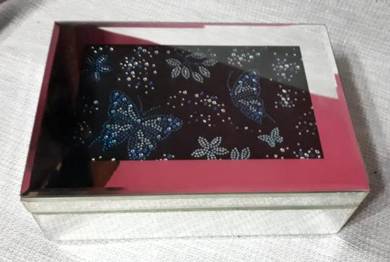 Glass Jewellery Box With Led lights Butterflies