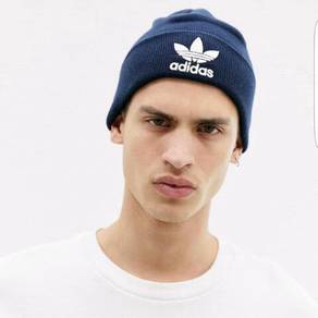 Adidas Originals Trefoil Logo Beanie In Navy