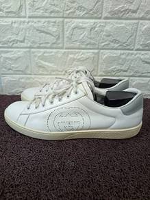 uk8 Gucci Ace Perforated Interlocking G Sneakers