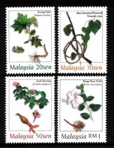 Mint Stamp Medicinal Plants Malaysia 1998