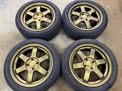 rim second 16 TE37 siap tayar city jazz gn2 myvi
