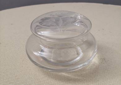 Vintage glass trinket bowl round