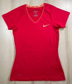 Nike Pro Ladies’ Dark Pink Fitted Tee #CA Used
