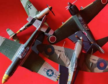 Dy 1:72 Scale Die-Cast WWII Paired Fighter Models