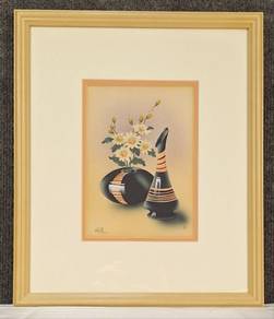 Framed Lithograph Print by Hill - Flame Petals