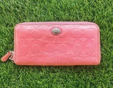 Coach Original leather zip around long wallet