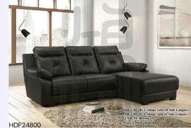 sofa L shape PU brown 