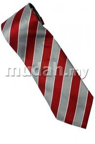 ER1 Red Black White Striped Formal Neck Tie