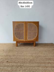 Teak Rattan Cabinet 