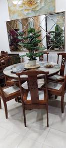 meja makan marble 6 kerusi