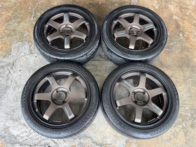 Rim second 16 TE37 promax Thailand siap tayar myvi