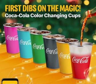 McDonalds Color Changing cup aluminums Blue Color