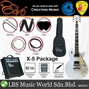 Evo X-5 Les Paul Electric Guitar Pack White