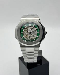 Custom Seiko Mod 40mm Green Skeleton Nautilus