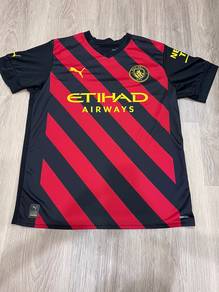 Manchester City 2022/23 Away Jersey – Black Red