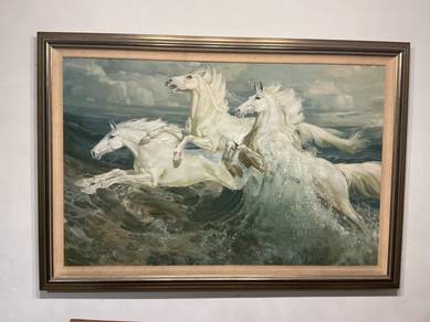 Horses Jumping over Waves