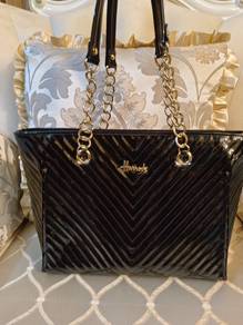 Harrods large quilted black tote bag
