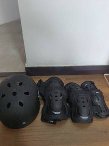 Helmet and palm, elbow, and knee pads