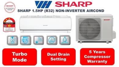 Sharp AirCond Non-Inverter 1.5HP (R32)