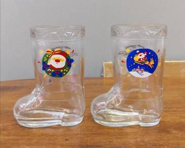 Vintage Christmas 1989 boot glass cup 2