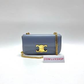 99% New Celine Triomphe Claude Grey Blue Chain