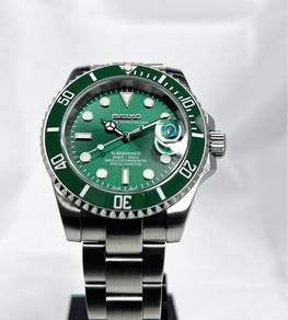 Custom Seiko Mod 40mm Green Hulk Submariner