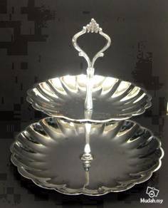 Chrome 2-Tier Candy/Cake Stand