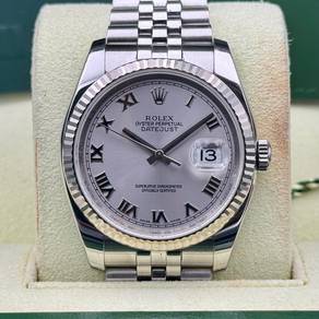 Rolex Datejust 36 Silver Roman Jubilee 116234