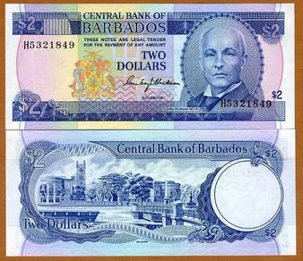 BARBADOS $2 Banknote 1980 - Pick P30a