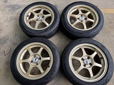 Sport Rim second 15 TE37 siap tayar myvi saga city