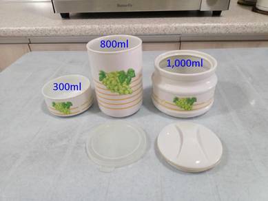 Porcelain Multi-purpose Food Container 3-piece Set