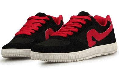 F0244 Black Red Sneakers Kasut Skateboard Shoes