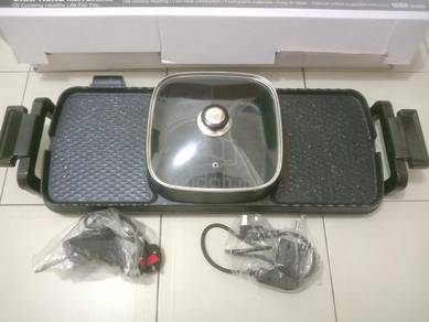 2-in-1 electric barbecue grill and hot pot