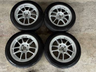 Rim enkei pf01 like new siap tayar yokohama ad09