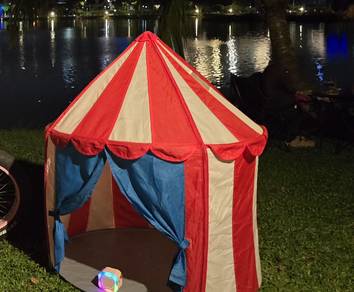 children play tent