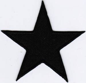 Star BLACK Badge Iron On Embroidered Patch