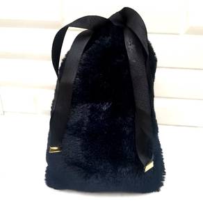 LANVIN Paris Small Drawstring Fur Pouch